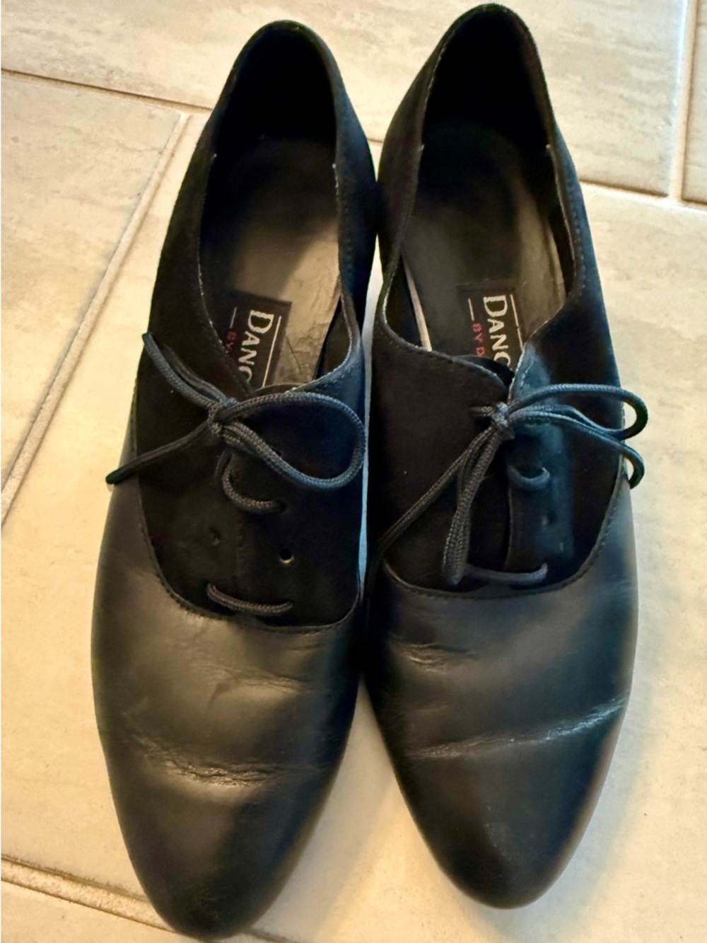 Diamant Dance Art Shoes W/ Heel Black Leather Womens UK 5.5, US 8-Germany Made